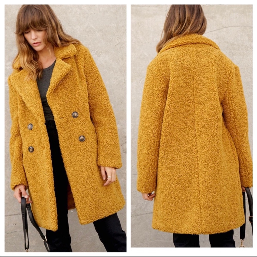Timing Mustard/Tan Teddy Bear Coat